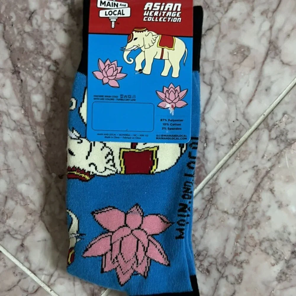 Asian Heritage Collection Thai Elephants Unisex Crew Socks Adult One Size